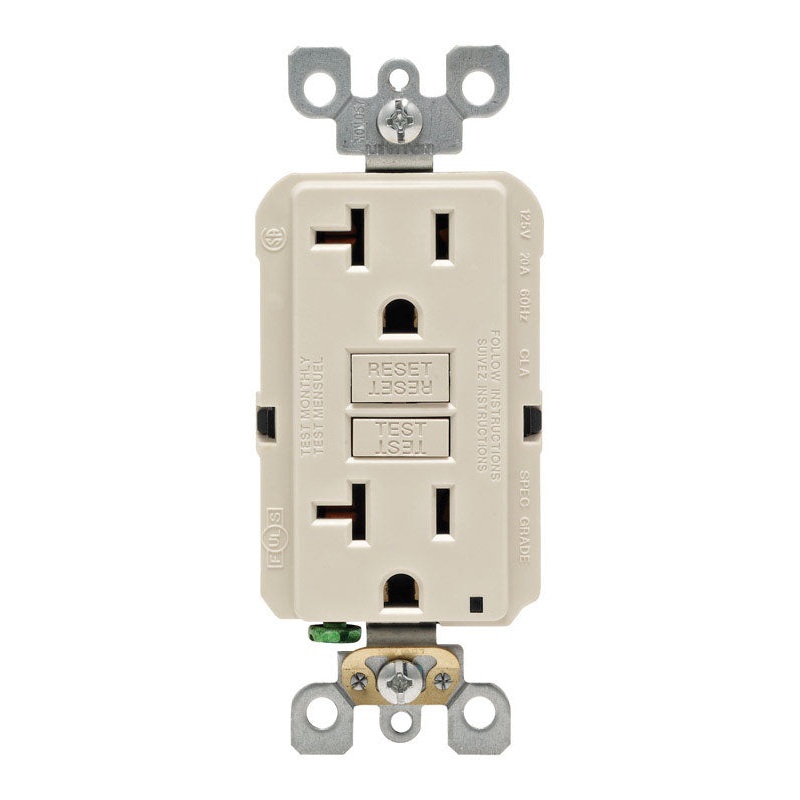 Leviton GFCI Receptacle 20 amps 5-20R 125 volts Light Almond