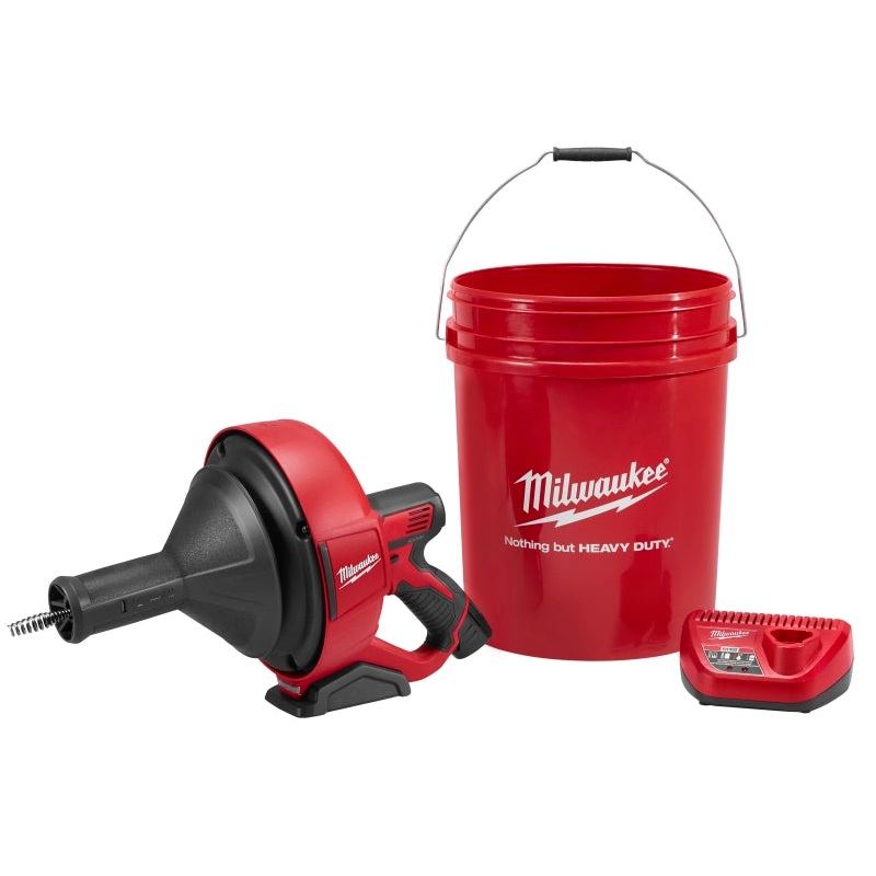 Milwaukee M12 Series 2571-21 Drain Snake Kit, Electric, 5/16 in Dia Cable, 25 ft L Cable