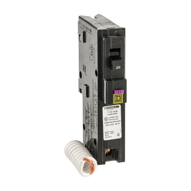 Square D HomeLine Arc Fault and Ground Fault 20 amps Circuit Breaker