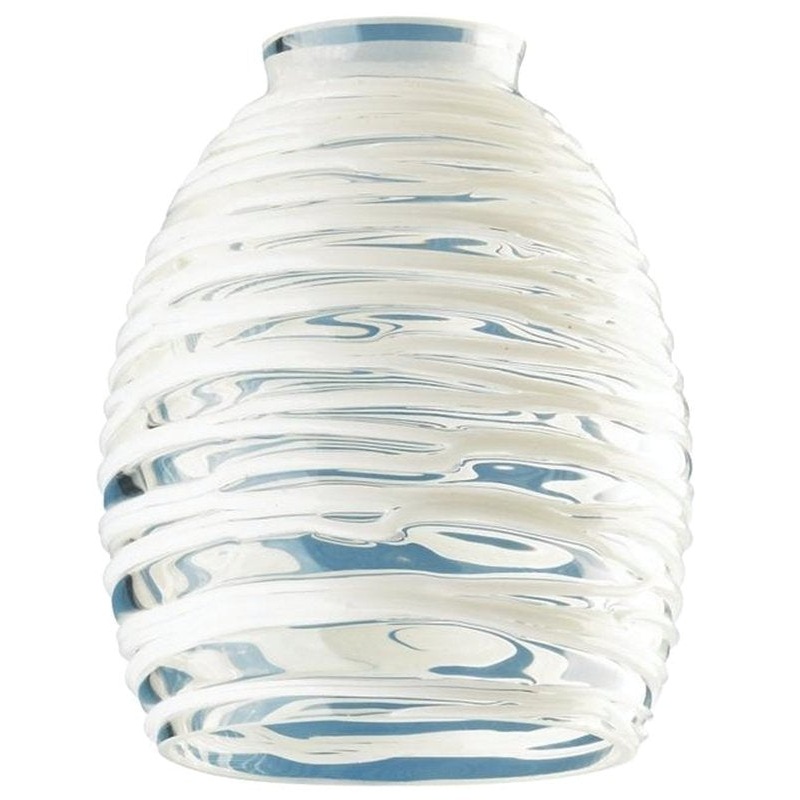 Westinghouse 8131400 Light Shade, Tapered Barrel, Glass, Clear/White