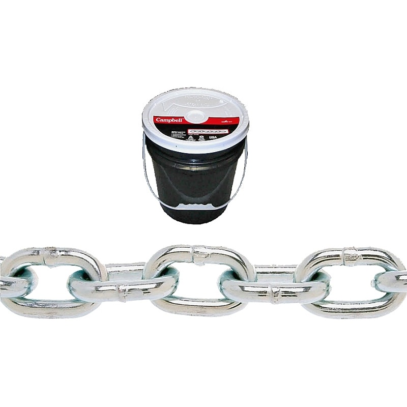 Campbell 014-0323 Proof Coil Chain, 3/16 in, 250 ft L, 30 Grade, Steel, Zinc