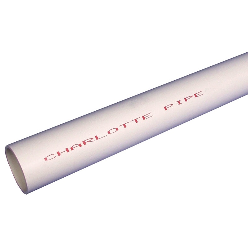 Charlotte Pipe PVC 20010 0600 Pipe, 1 in, 10 ft L, SDR 21 Schedule, PVC