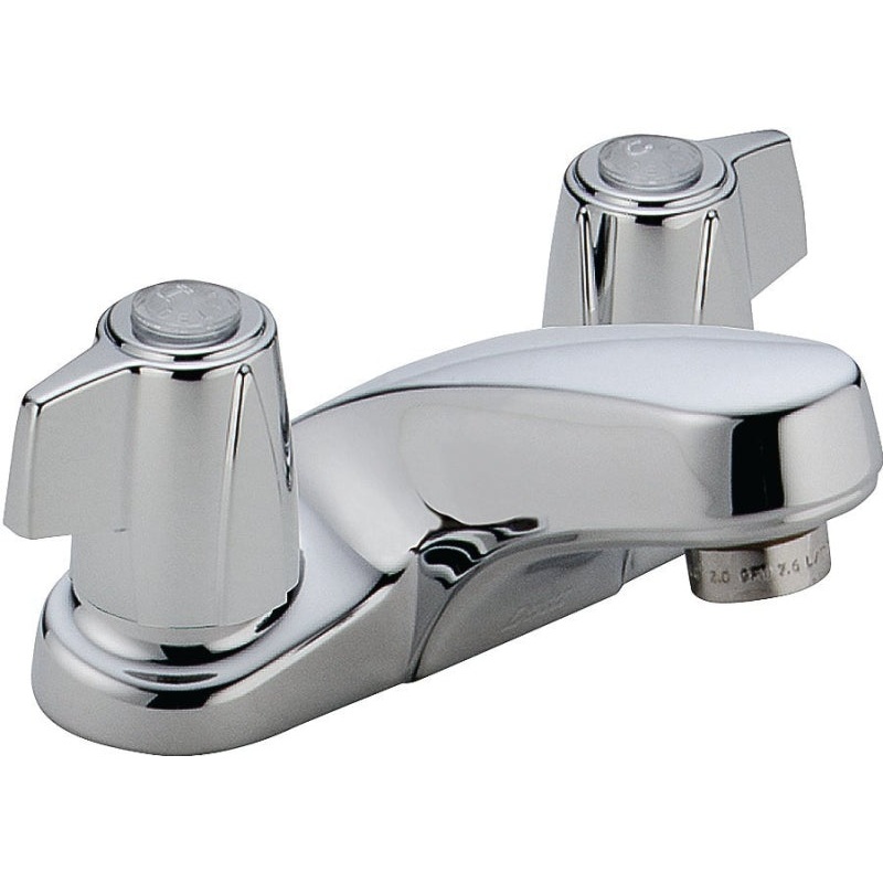 Delta Classic 2500LF Series Bathroom Faucet, 7 in L, 3-1/4 in H, Rigid Spout, Chrome Plated, 1-11/16 in Plate Size