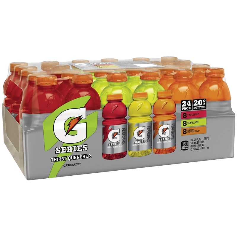 Gatorade 20781 Thirst Quencher Sports Drink, Liquid, Fruit Punch, Lemon, Orange Flavor, 20 oz Bottle, Pack of 24