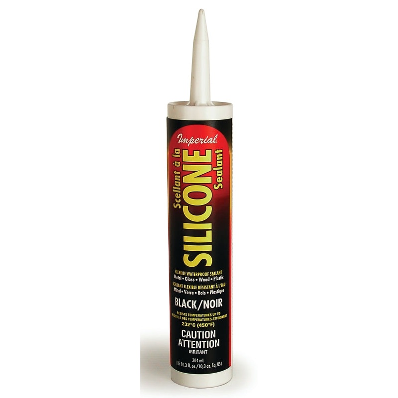 Imperial KK0202 Silicone Sealant, Paste, Black, 10.3 oz Cartridge