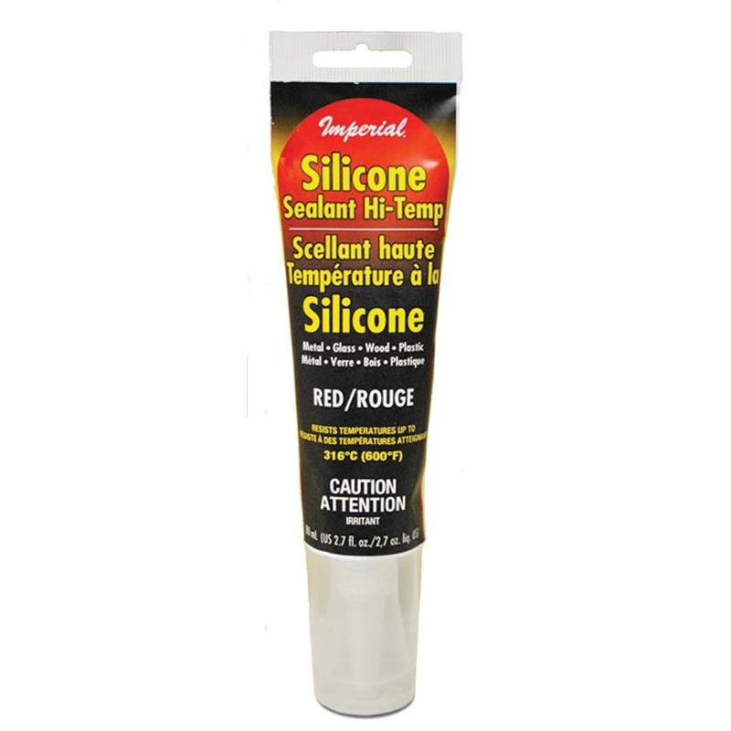 Imperial KK0321 Silicone Sealant, Paste, Red, 2.7 oz Tube