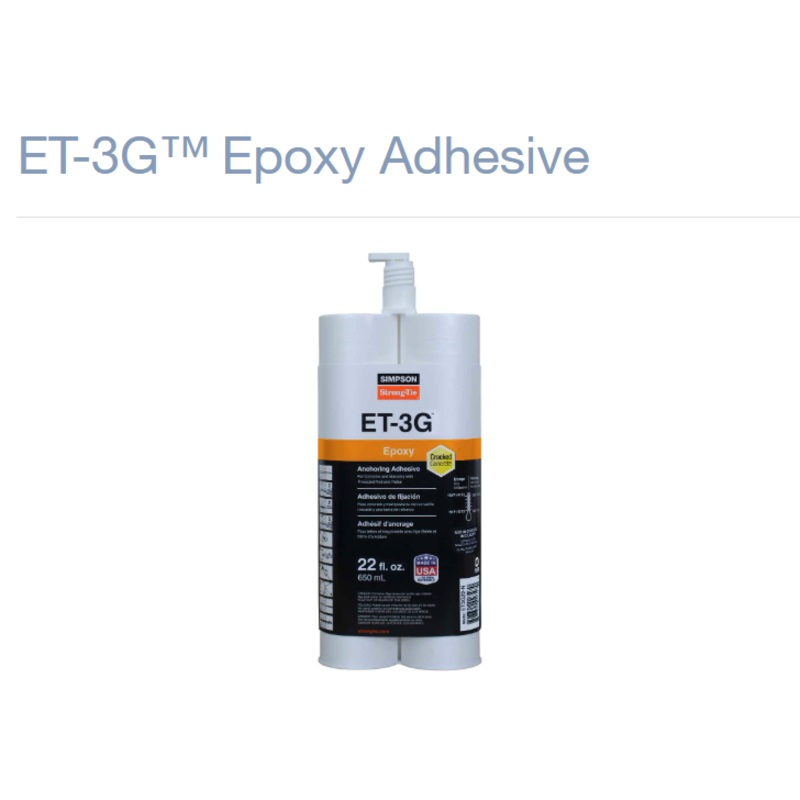 Simpson Strong-Tie ET-3G High-Strength Epoxy Adhesive – Concrete & Masonry Anchoring