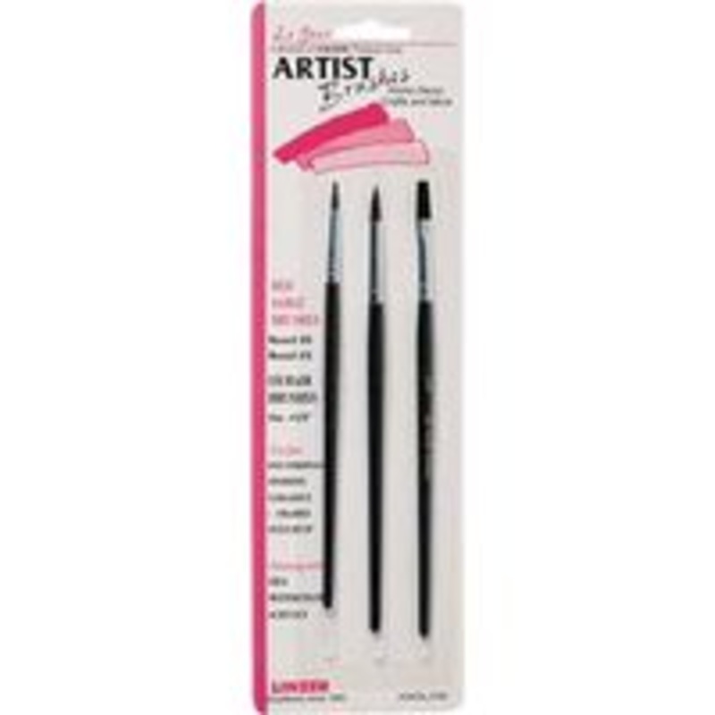 3-Piece Round Camel Brush Set