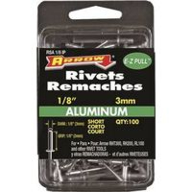 100 Pack Short Aluminum Rivets