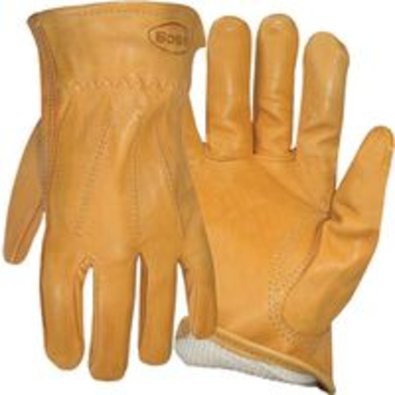 Grain Leather Lined Gloves