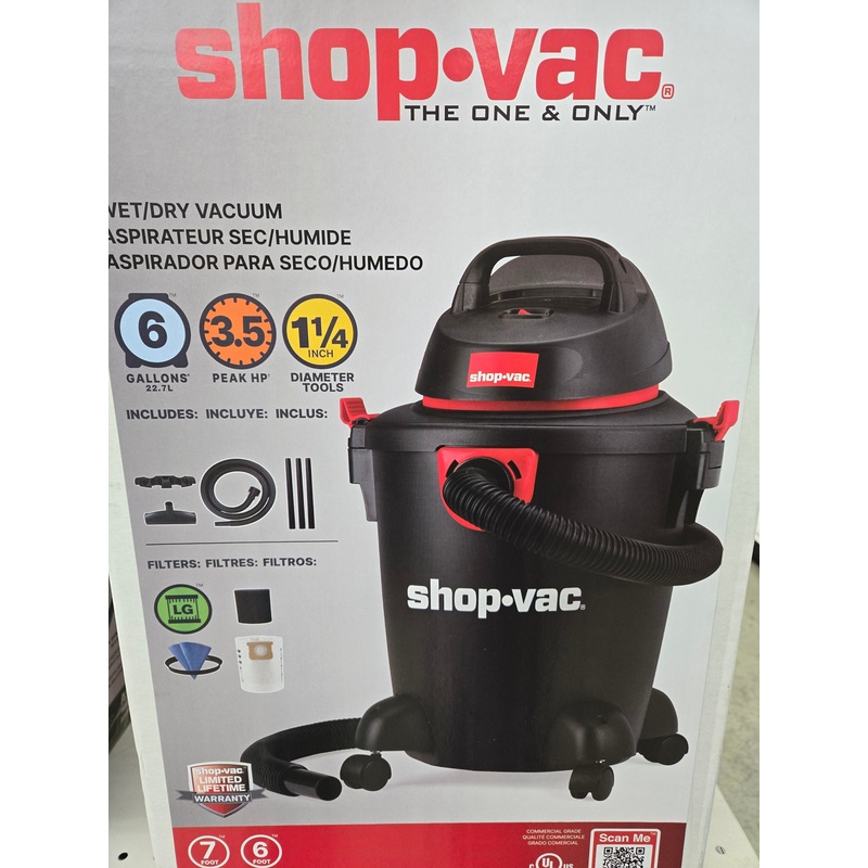 Heavy Duty 3.5 PHP 6-Gallon Wet/Dry Vacuum