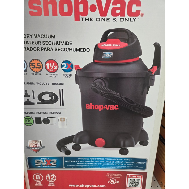 Heavy Duty 5.5 PHP Wet/Dry Vacuum 10 Gallon