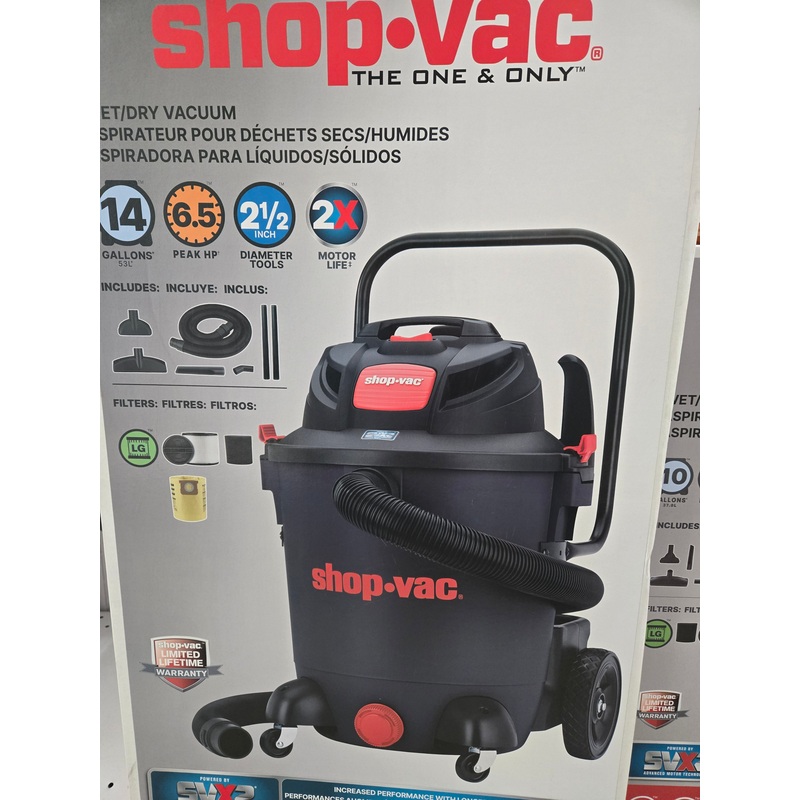 Heavy-Duty Wet/Dry Vacuum 6.5 PHP 14 Gallon