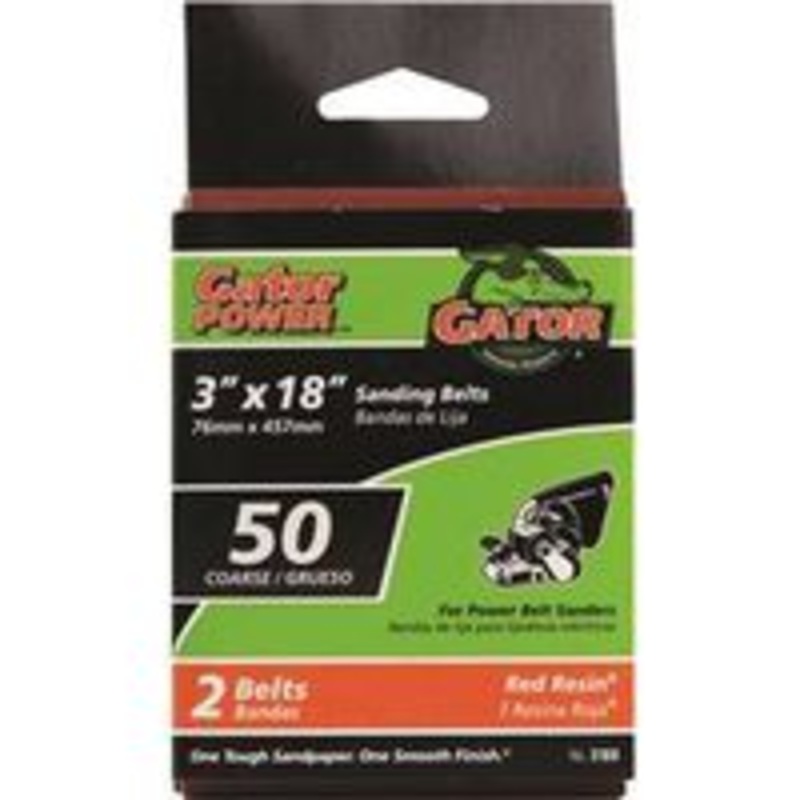 2-Pack 3 x 18 50G Sanding Belts