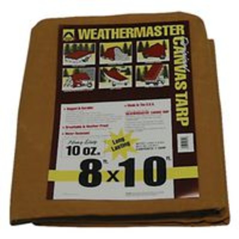 8′ x 10′ 10 oz Green Canvas Tarp (4 lbs)
