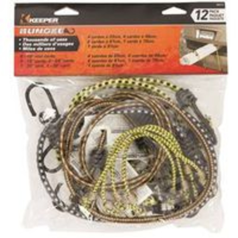 12-Piece Assorted Bungee Cord (1.5 lbs)