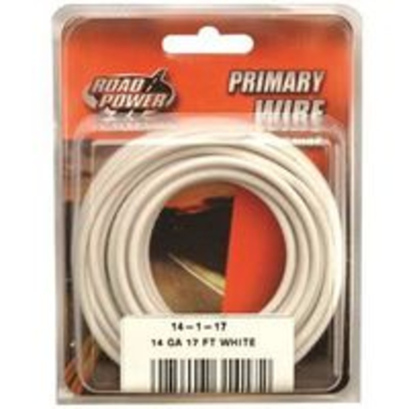 17′ White 14 Gauge Primary Wire
