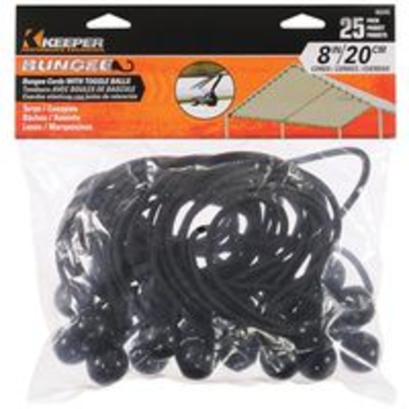 Bungee Ball Cord, 8-Inch, 25-Pack