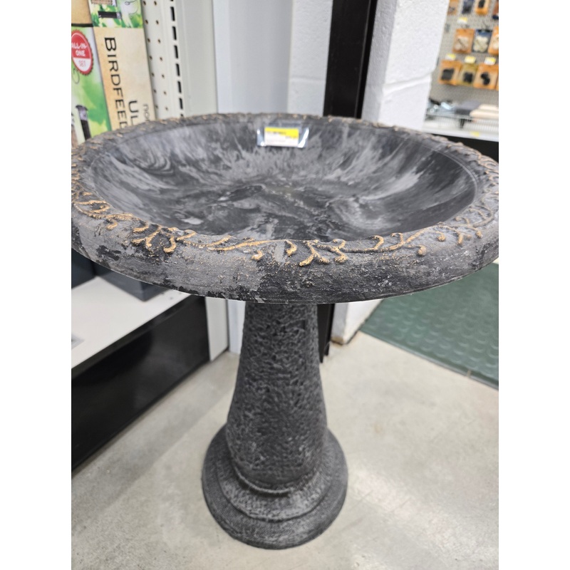 Gray Fiber Clay Bird Bath