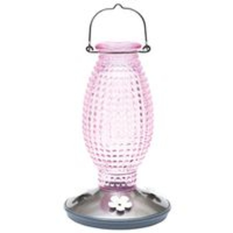Pink Hobnail Bird Feeder