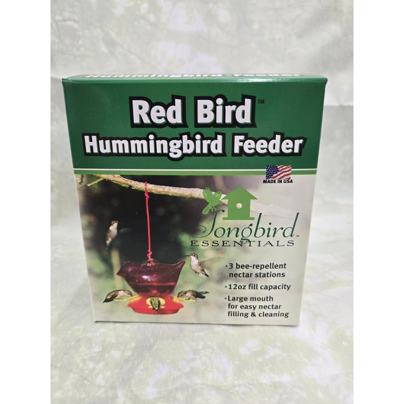 Red Bird Hanging Bird Feeder