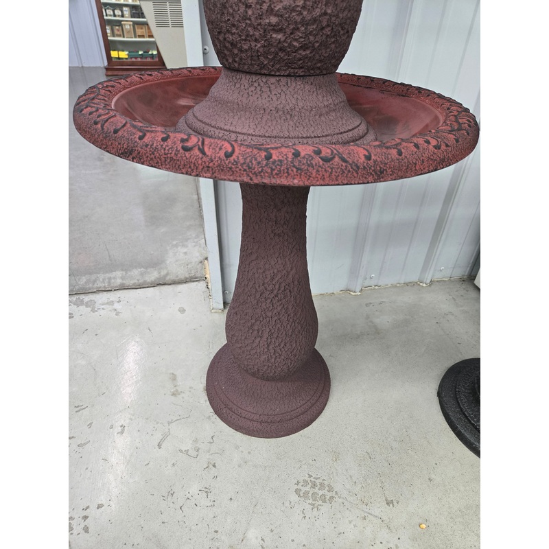 Red Fiber Clay Bird Bath for Wild Birds