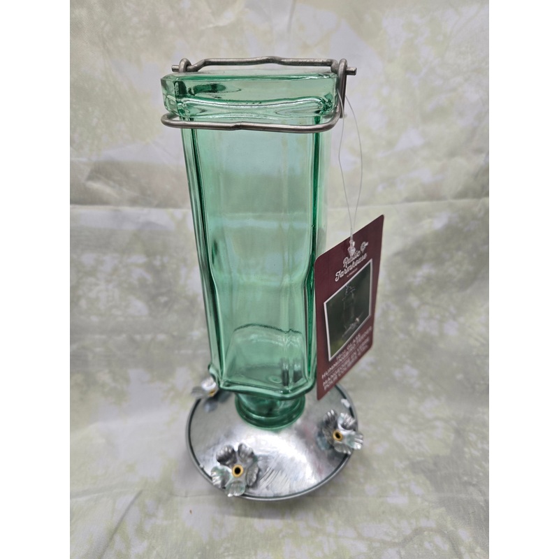 Rustic Glass Hummingbird Feeder