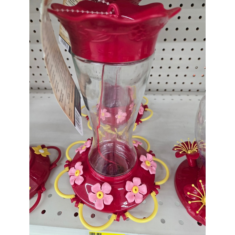 Wildflower Glass Hummingbird Feeder
