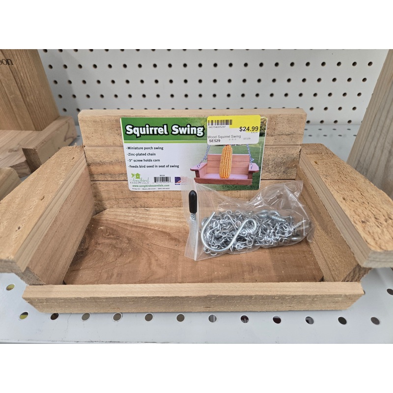 Wooden Squirrel Swing