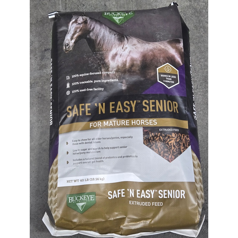 Buckeye Safe ‘N’ Easy Senior Horse Feed (50 lbs)