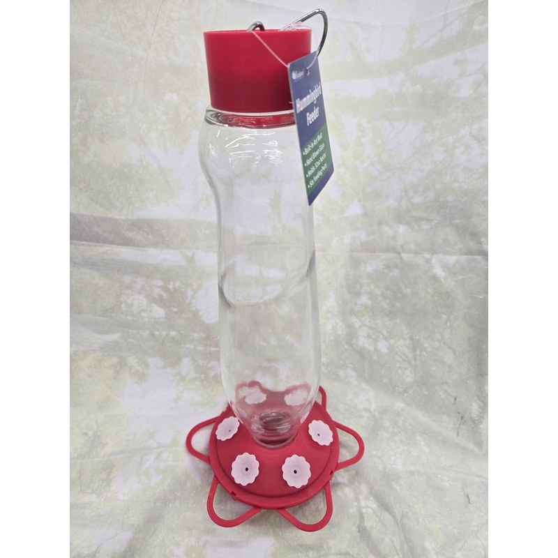 Glass Bottle Hummingbird Feeder 32 oz