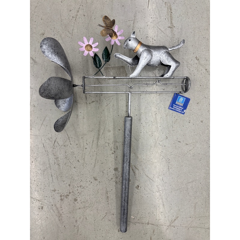 Grey Cat Whirligig Spinner