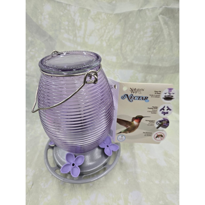 Lilac Dream Antique Glass Bird Feeder