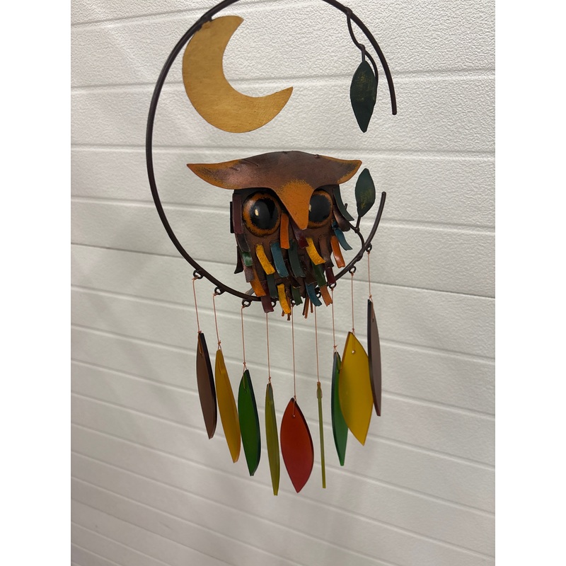 Spiky Owl with Moon Chime
