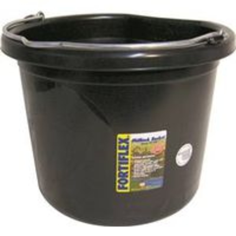 Black Flat Side Bucket, 24