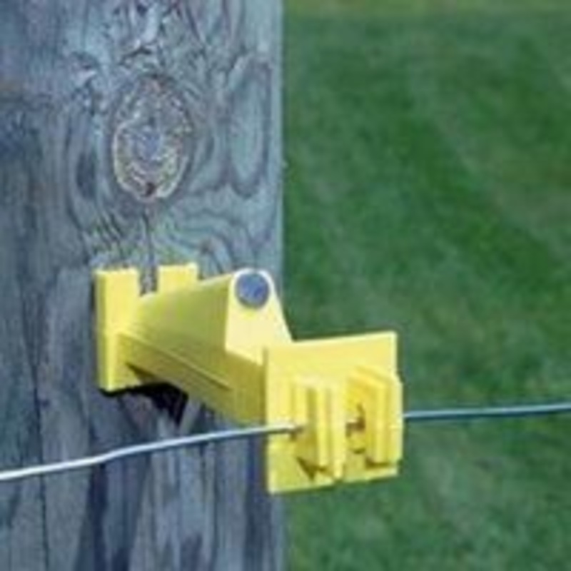 Insulator Post, Wood, Yellow