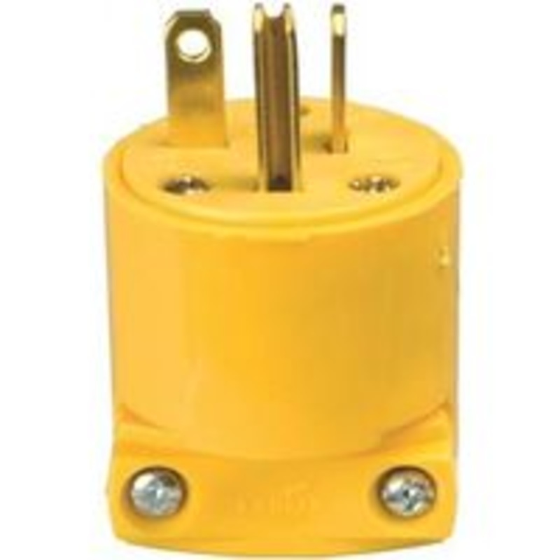 20A 250V White 3-Wire Electrical Plug