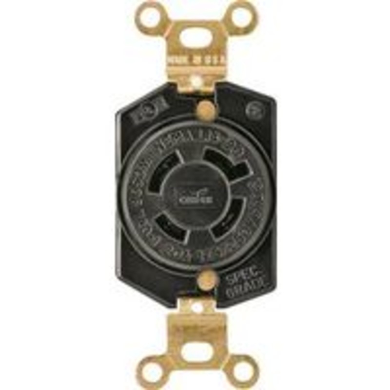 20A Black Ground Lock Outlet