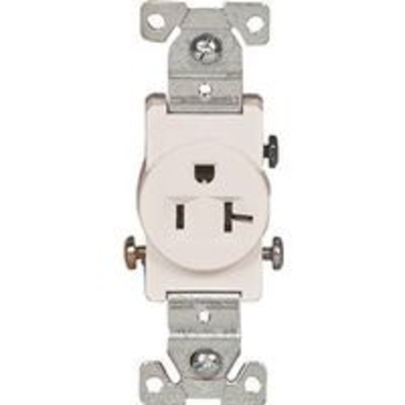 20A White Heavy-Duty Single Outlet