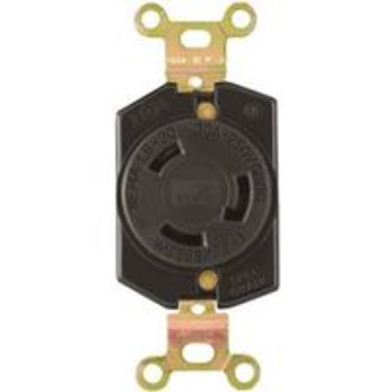 30A 250V Black 2-Pole Outlet