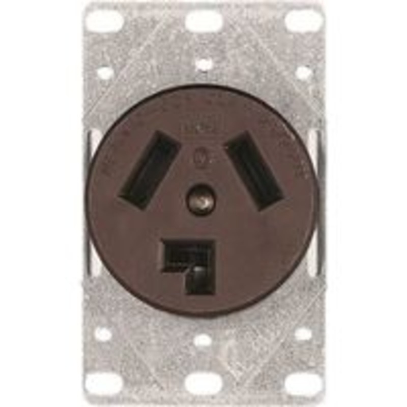 30A Black Flush Outlet