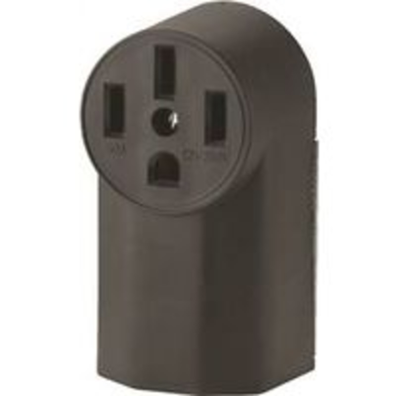 50A Black 3-Pole Range Outlet (1.2 lbs)