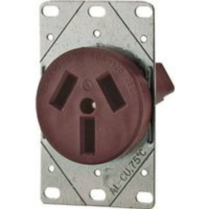50A Black Flush Mount Outlet