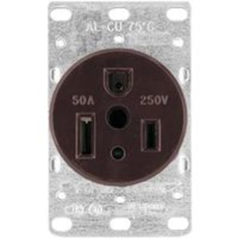 50A Black Flush Power Outlet