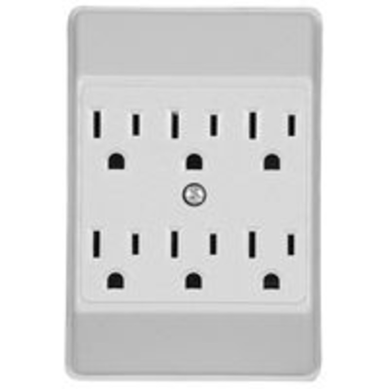6-Outlet White Wall Tap