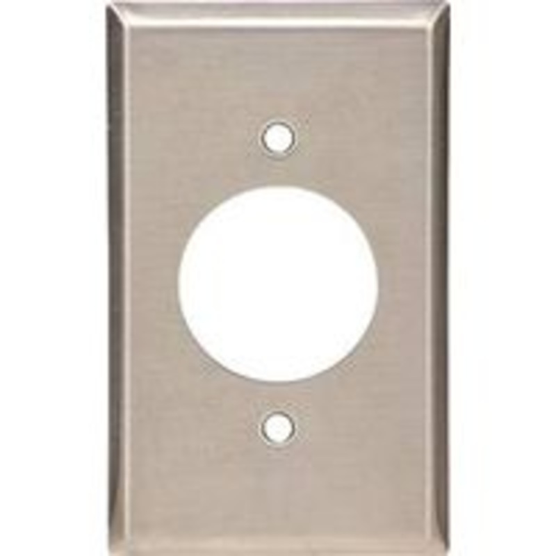 Round Hole Wall Plate, 1-Gang, Stainless Steel
