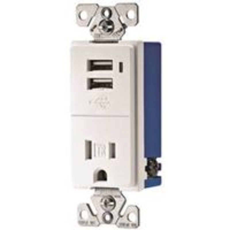 USB Charging Receptacle, White