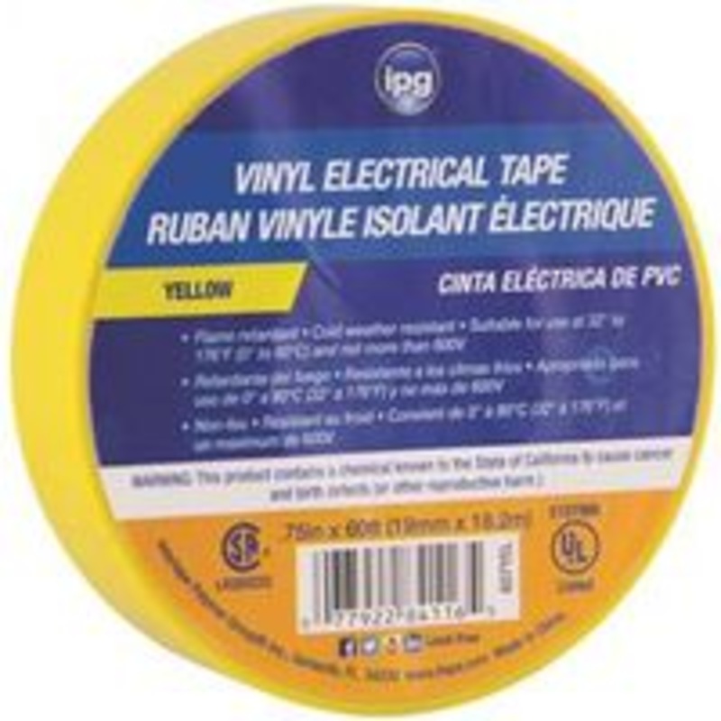 3/4 x 66′ Yellow Electrical Tape