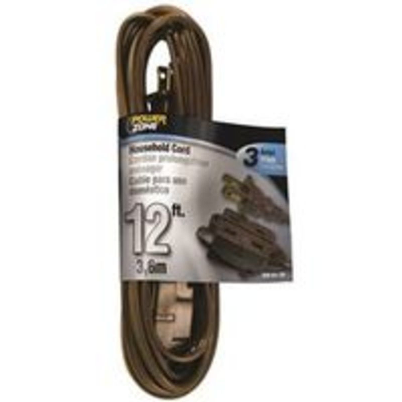 12′ 16/2 Brown Extension Cord