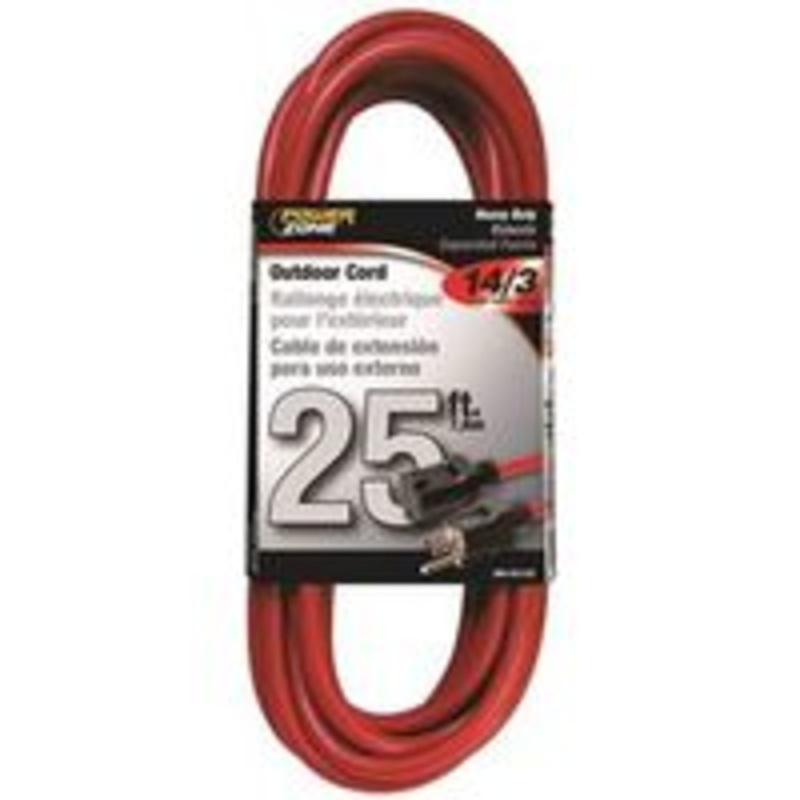 25′ 14/3 Orange Extension Cord (2.57 lbs)